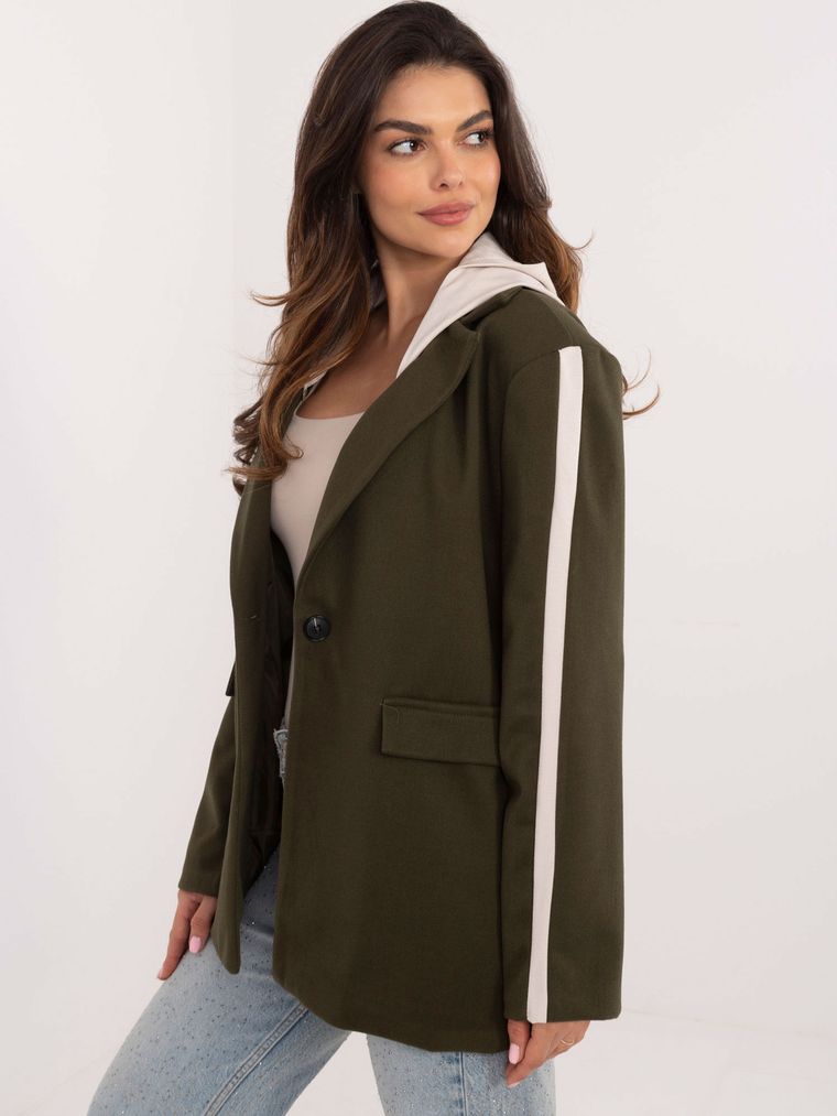 Marynarka damska, khaki, Italy Moda
