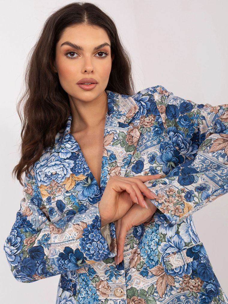 Marynarka damska, niebieska, Italy Moda