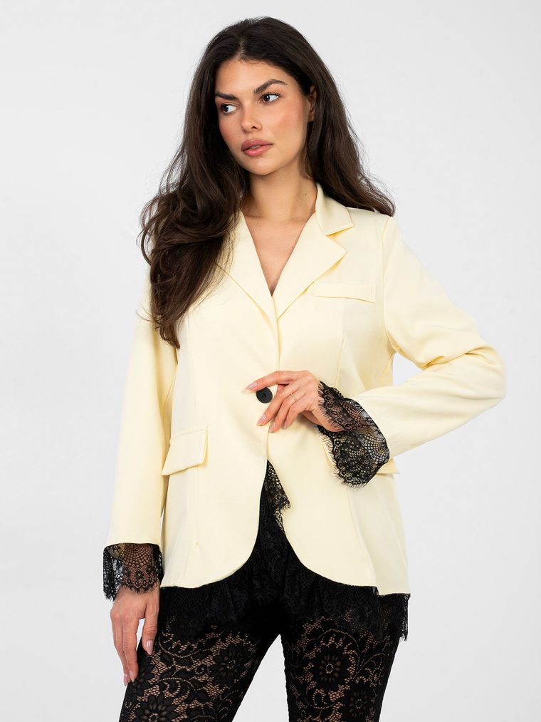 Marynarka damska, żółta, Italy Moda