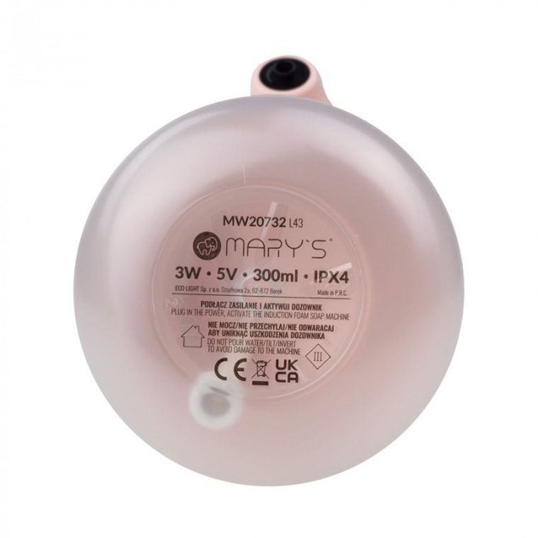 Mary's, Słonik, dozownik do mydła, różowy