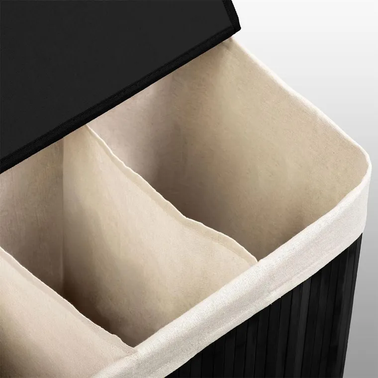 Massido, bambusowy kosz na pranie z pokrywą, 150l