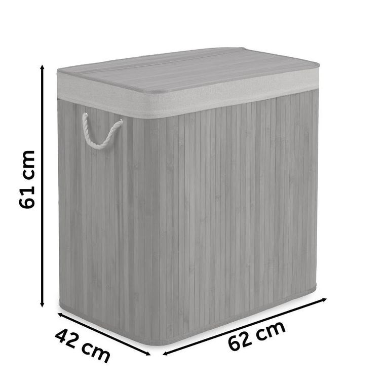Massido, bambusowy kosz na pranie z pokrywą, 150l
