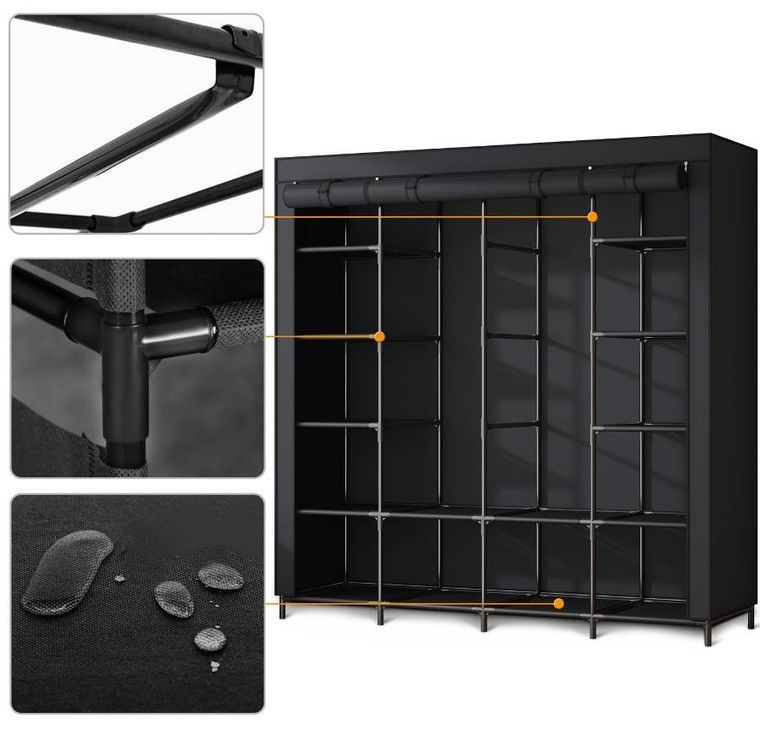 Massido, duża szafa tekstylna, czarna