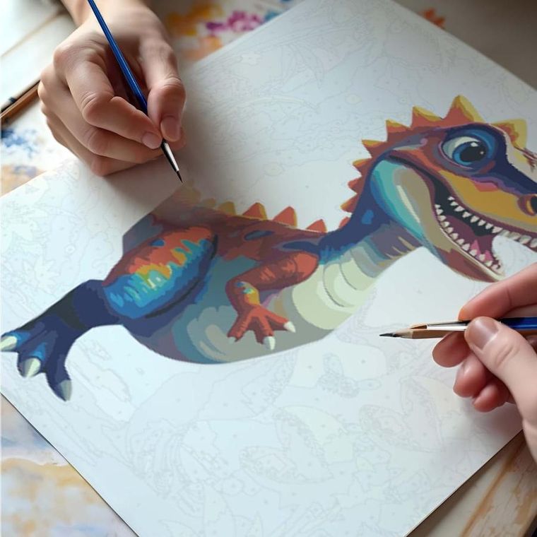 Massido, malowanie po numerach, Dino, 40-50 cm