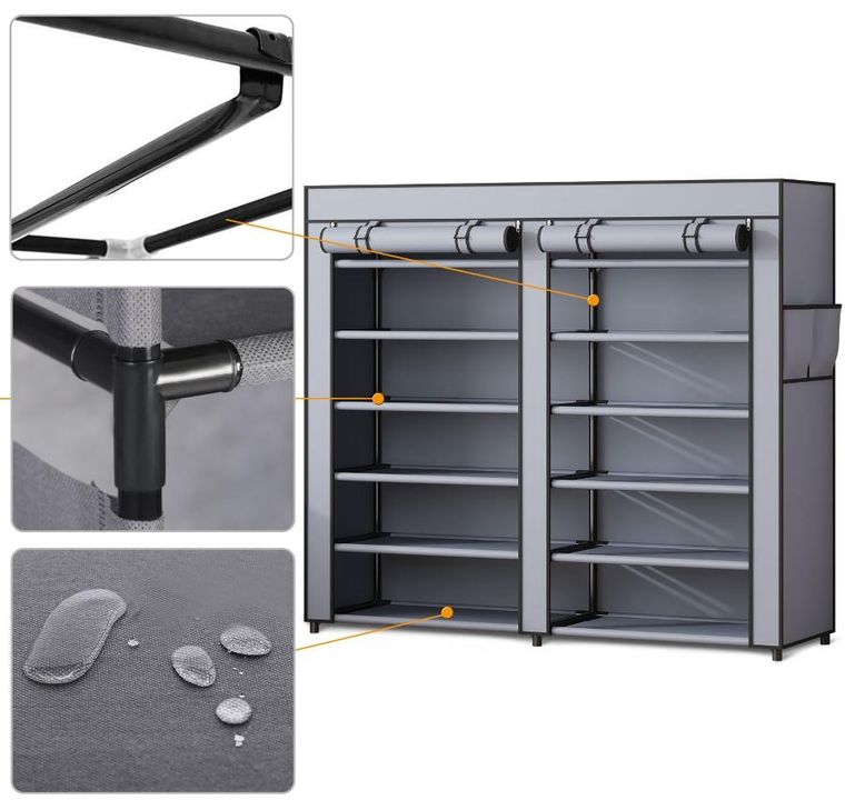 Massido, szafa tekstylna na buty, grafitowa