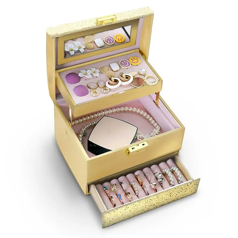 Massido, szkatułka na biżuterię, złota