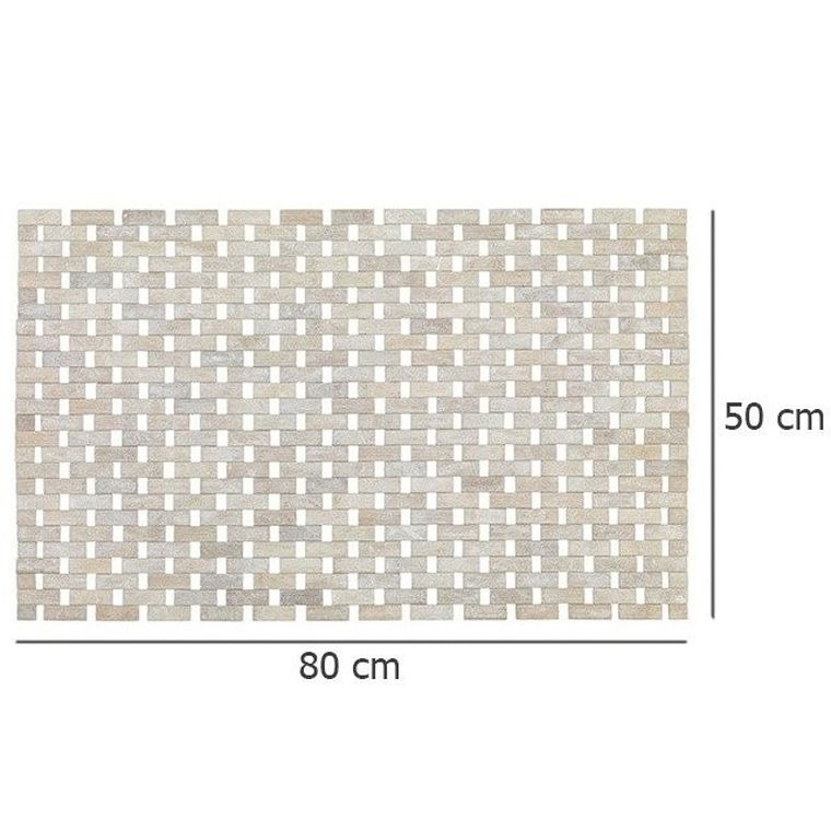 Mata bambusowa, Bamboo, dywanik łazienkowy, biały