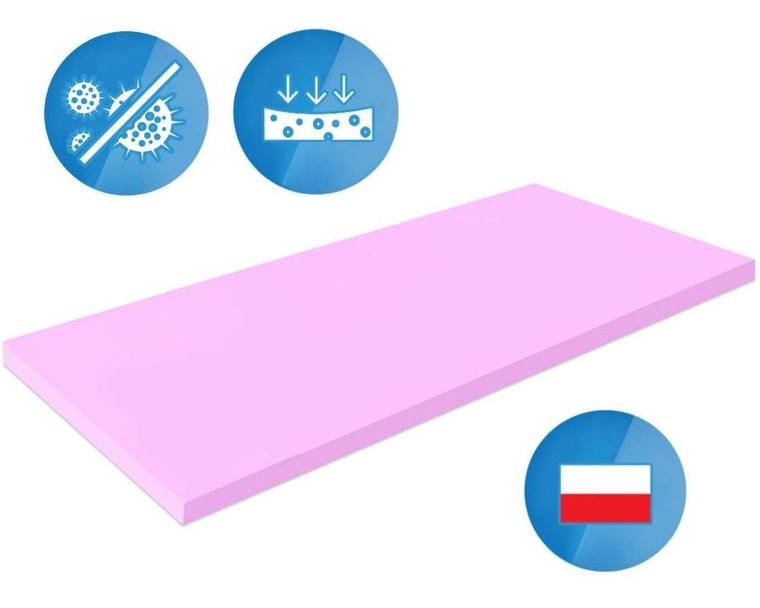 Materace z Gór, Top Hr, materac odprężający, nawierzchniowy, wysokoelastyczny, 70-130-6 cm