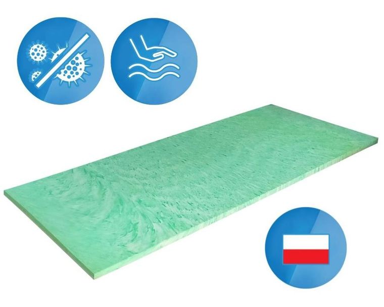 Materace z Gór, Top Verde, materac orzeźwiający, nawierzchniowy, piankowy, 80-160-3 cm