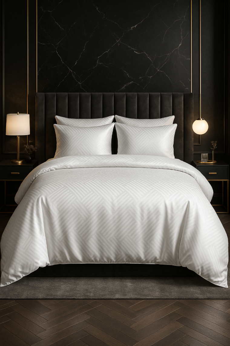 Matex, 3-częściowy komplet pościeli, adamaszek geometryczny, 160-200 cm