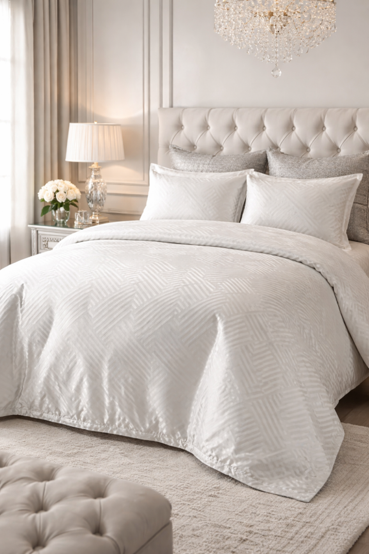 Matex, 3-częściowy komplet pościeli, adamaszek geometryczny, 200-220 cm