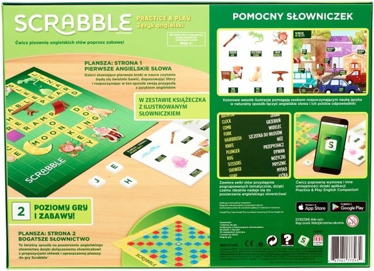 Mattel, Scrabble Practice & Play, gra towarzyska