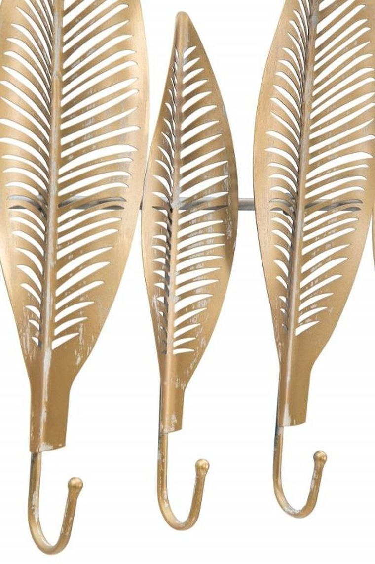 Mauro Ferretti, wieszak do przedpokoju, wzór liści, 7 haczyków