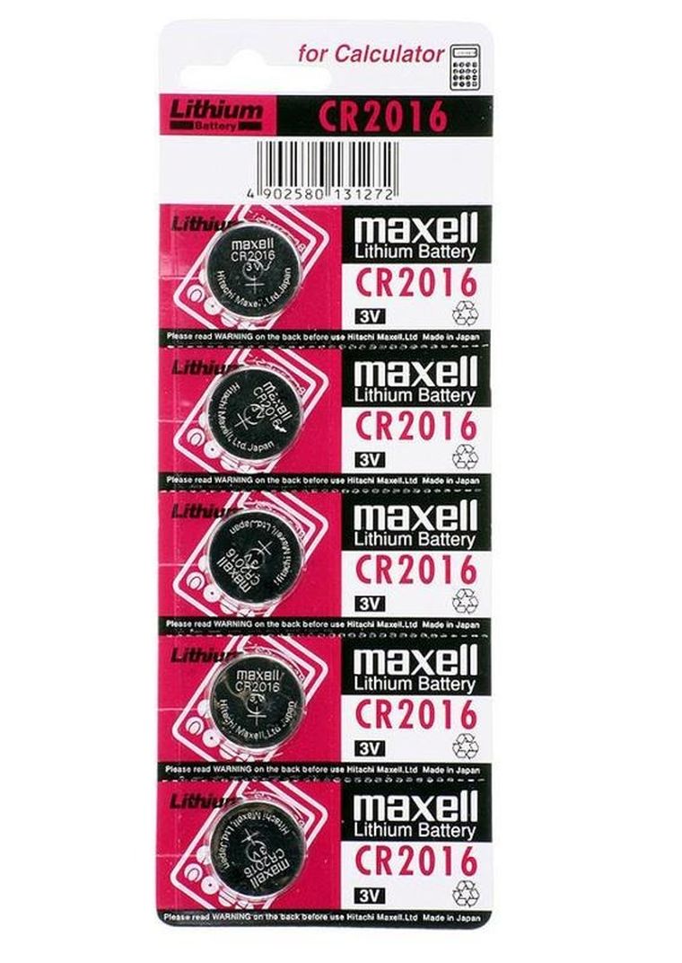 Maxell, bateria specjalistyczna CR2016, 5 szt.