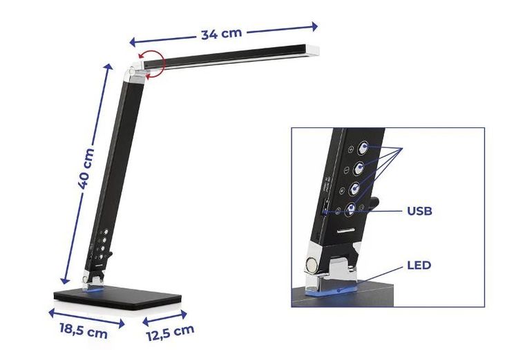 Maximex, lampka stołowa, 3 barwy światła