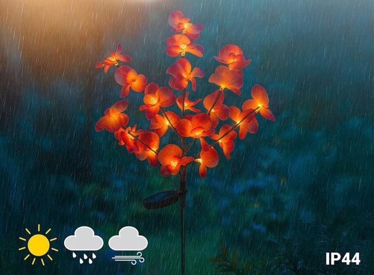 Maximex, lampki ogrodowe solarne, storczyki LED, 75 cm, 2 szt.