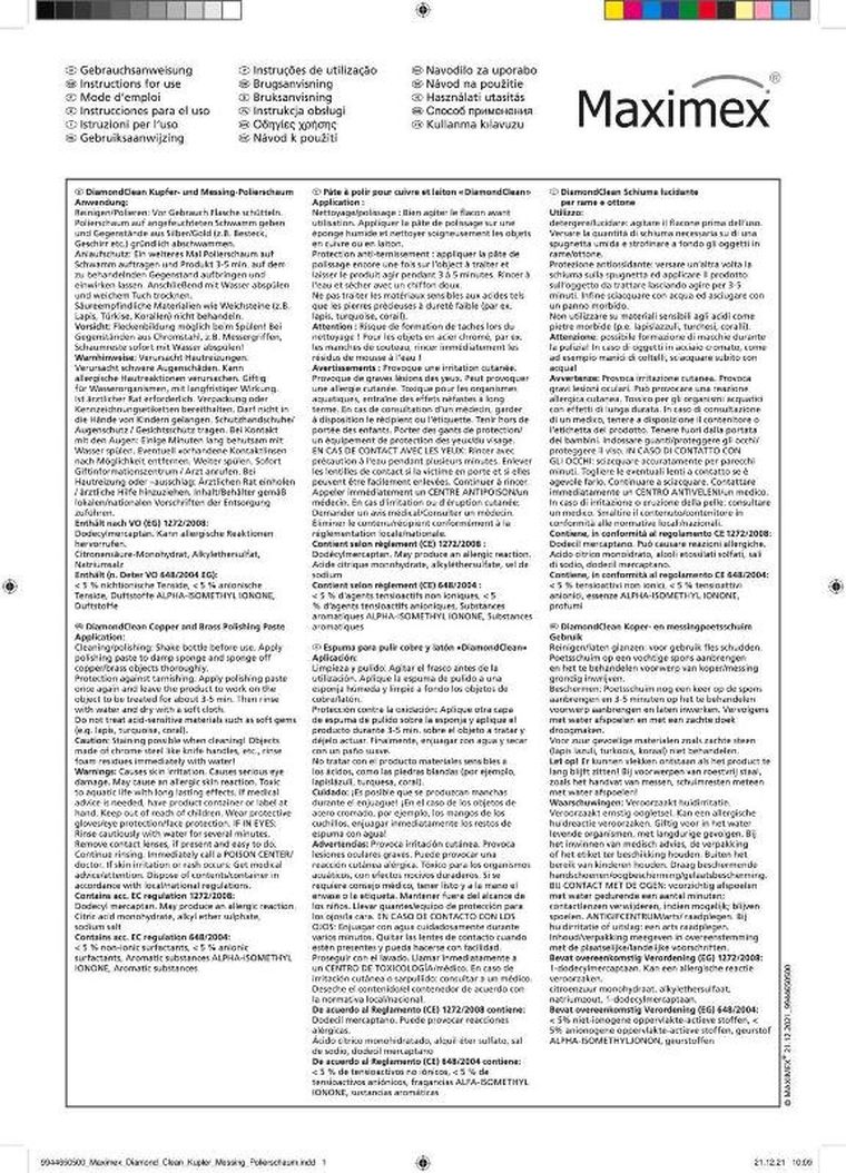 Maximex, płyn do polerowania miedzi i mosiądzu, 150 ml