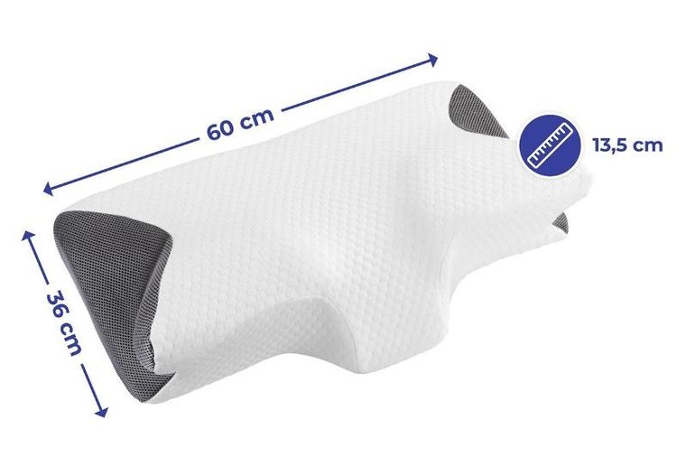 Maximex, poduszka pod głowę do spania na boku, memory foam, 60-36 cm