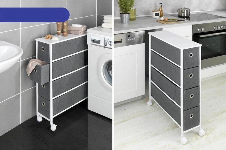 Maximex, wąski regał kuchenny na kółkach, szer. 20 cm