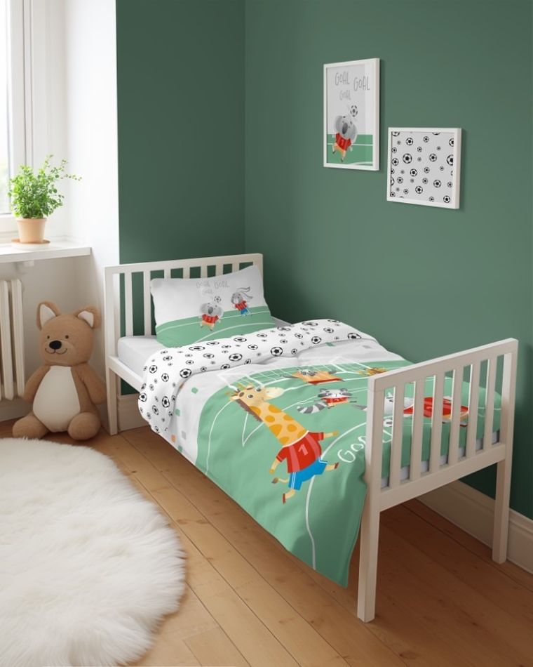 Mecz, 2-częściowy komplet pościeli dziecięcej, bambus, czerwony, 90-120 cm