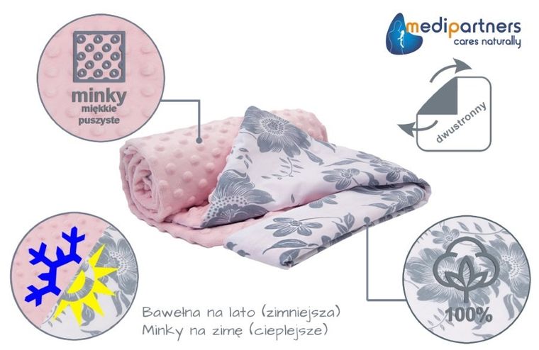 Medi Partners, Berry, kocyk minky, 75-100 cm