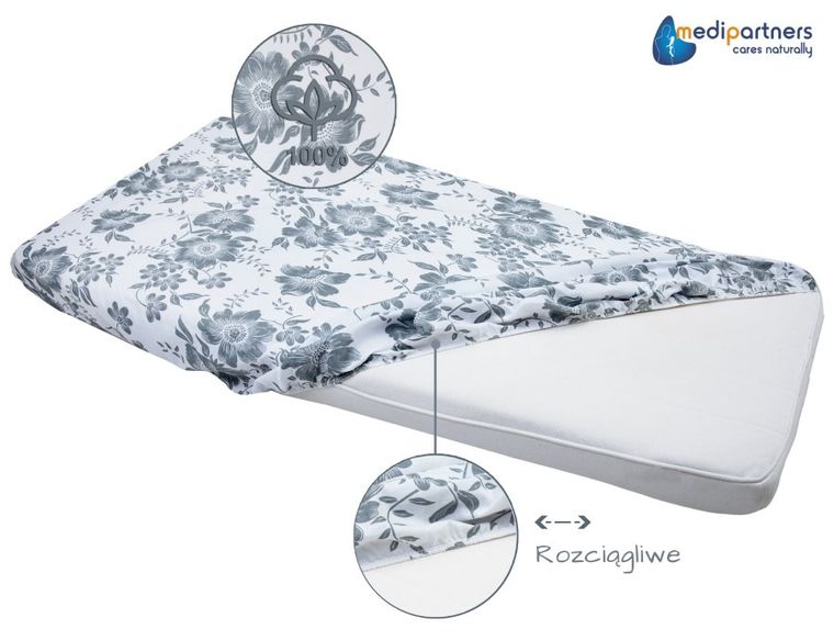 Medi Partners, Berry, prześcieradło z gumką do łóżeczka, 60-120 cm