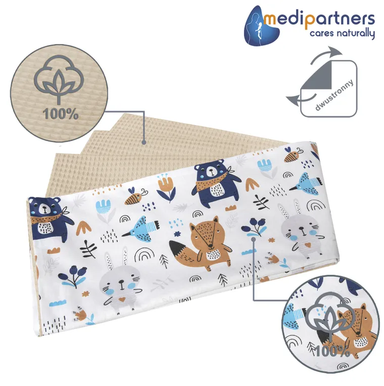 Medi Partners, Boho Animals, kocyk, wafel, 75-100 cm