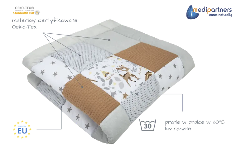 Medi Partners, Jelonki, mata do zabaw, kocyk, 120-120 cm