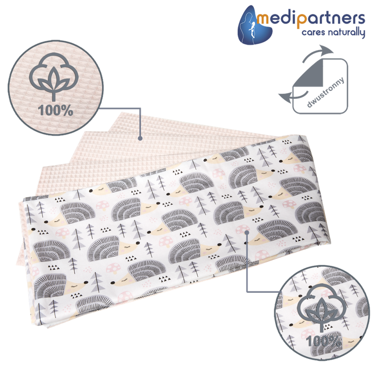 Medi Partners, Jeże, kocyk, wafel, różowy, 75-100 cm