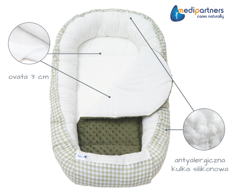 Medi Partners, Kratka, gniazdo niemowlęce, kokon solo, zielony