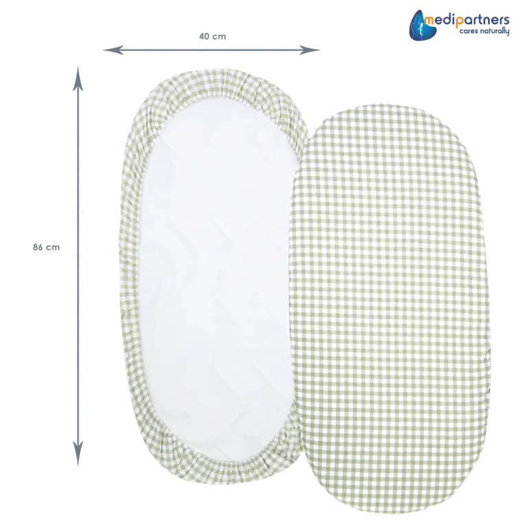 Medi Partners, Kratka, prześcieradło z gumką do łóżeczka, bawełniane, 86-40 cm, 3 szt.