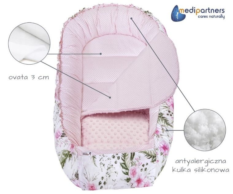 Medi Partners, Kwiaty, gniazdo niemowlęce, kokon solo, różowy