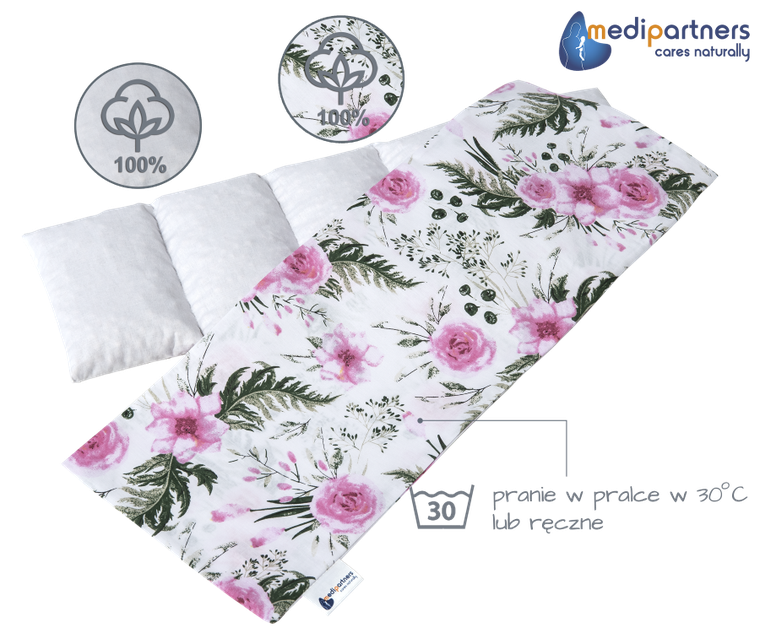 Medi Partners, Kwiaty, termofor 5-komorowy z pestkami wiśni, 20-60 cm