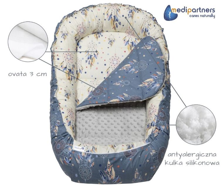 Medi Partners, Łapacze Snów, gniazdo niemowlęce, kokon solo, szary