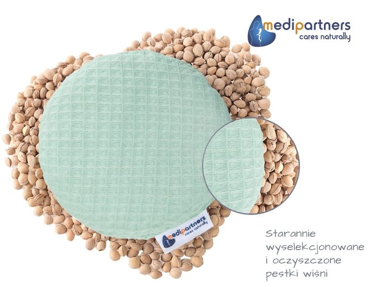 Medi Partners, mały termofor z pestkami wiśni, wafel, mięta