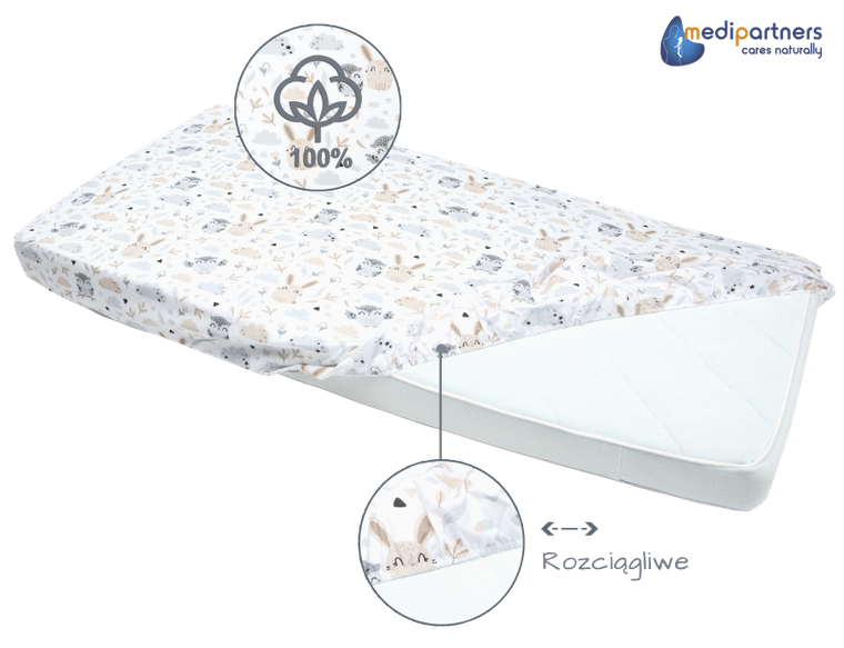 Medi Partners, Polana, prześcieradło z gumką, 60-120 cm
