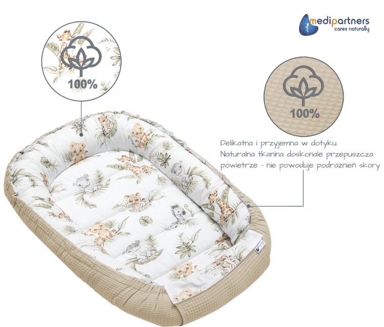 Medi Partners, Safari, gniazdo, kokon dla niemowląt, wafel
