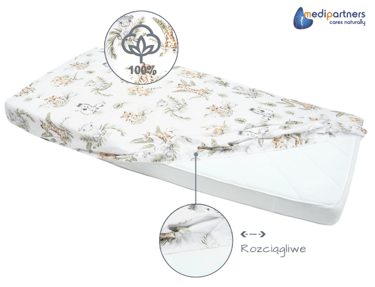 Medi Partners, Safari, prześcieradło z gumką, 60-120 cm