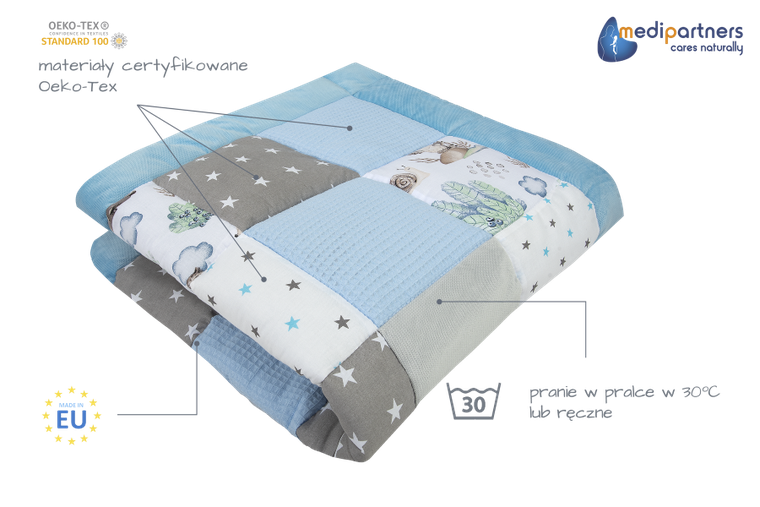 Medi Partners, Sarny, Jeż, mata do zabaw, kocyk, 120-120 cm