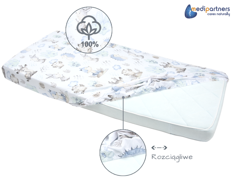 Medi Partners, Sarny, Jeż, prześcieradło z gumką, 60-120 cm