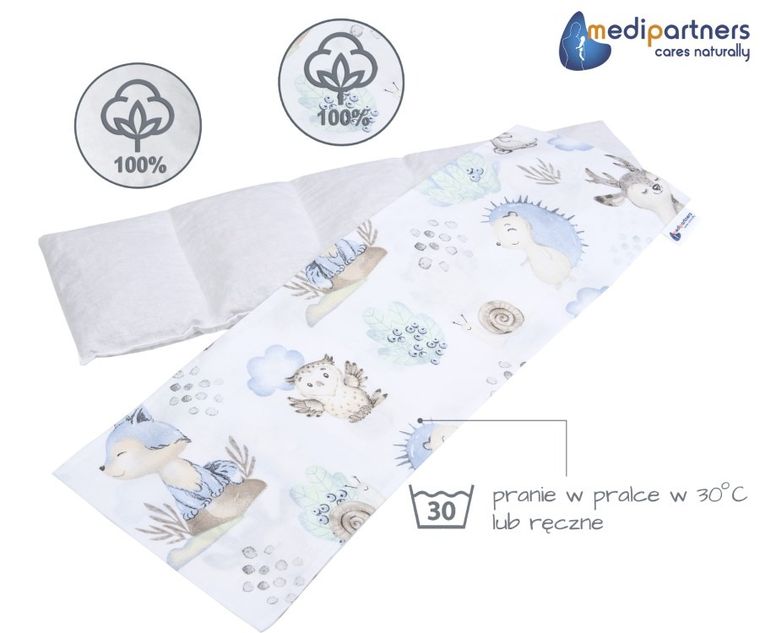 Medi Partners, Sarny, Jeż, termofor 5-komorowy z pestkami wiśni, 20-60 cm