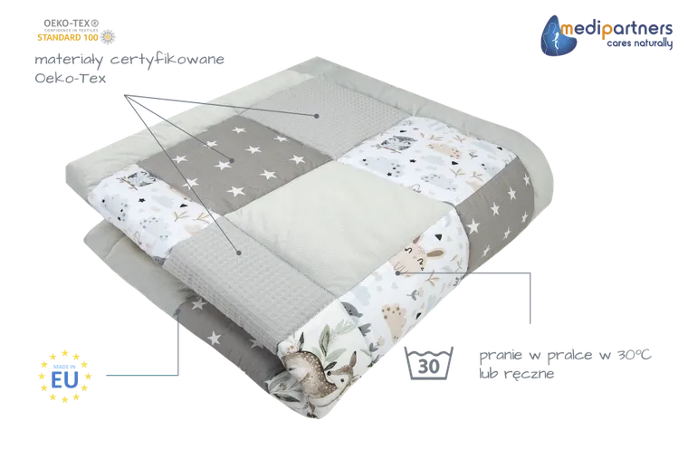 Medi Partners, Sarny, Liście, mata do zabaw, kocyk, 100-100 cm