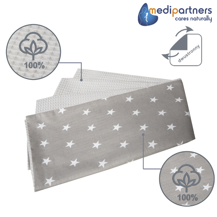 Medi Partners, Stars, kocyk, wafel, szary, 75-100 cm
