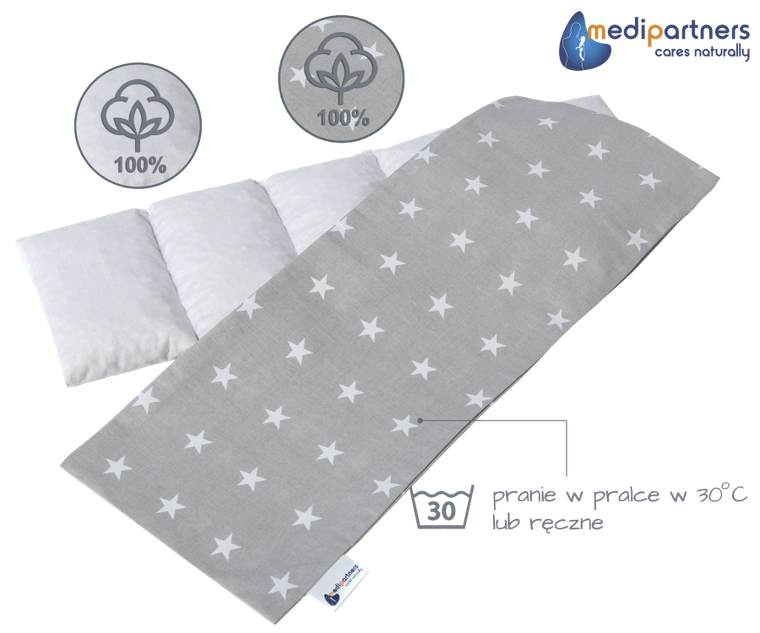 Medi Partners, Stars, termofor 5-komorowy z pestkami wiśni, 20-60 cm