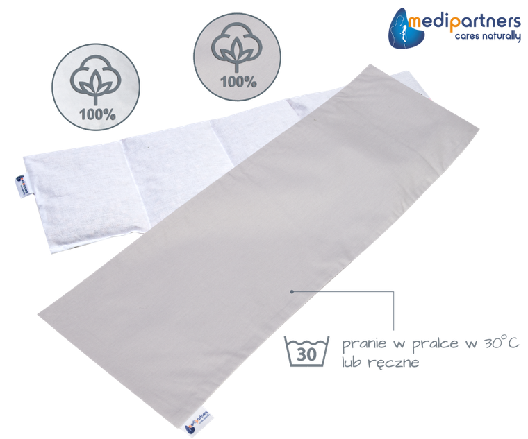 Medi Partners, Szary, termofor 5-komorowy z pestkami wiśni, 20-60 cm