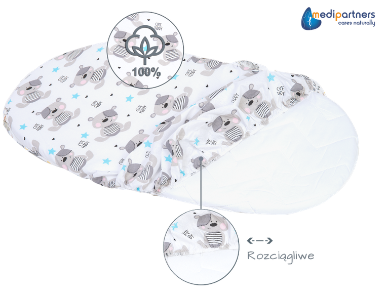 Medi Partners, Teddy, prześcieradło z gumką do wózka
