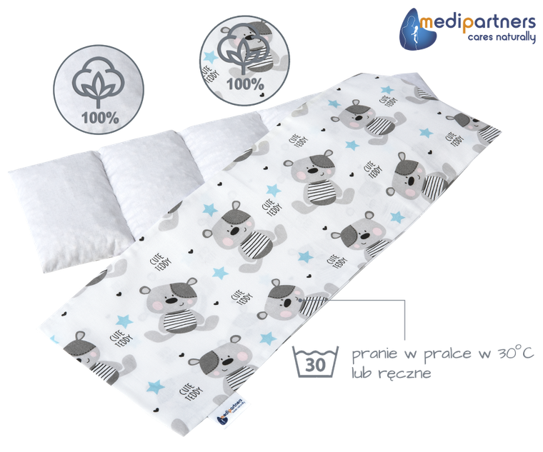 Medi Partners, Teddy, termofor 5-komorowy z pestkami wiśni, 20-60 cm