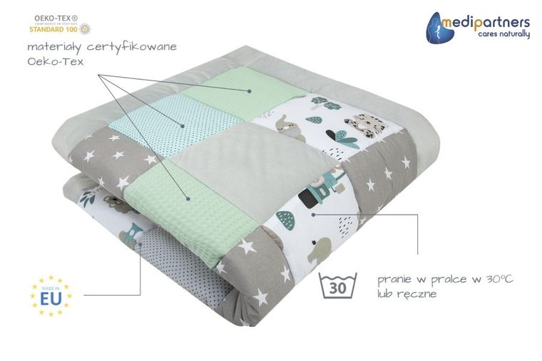 Medi Partners, Zoo, mata do zabaw, kocyk, 100-100 cm