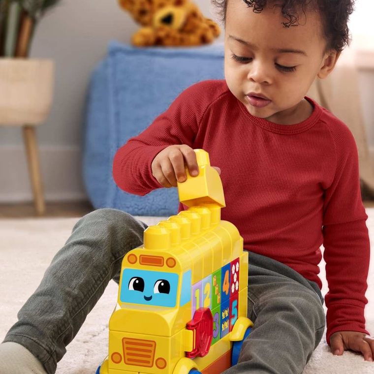 MEGA, Autobus Buduj i Licz, pojazd z klockami, 45 elementów