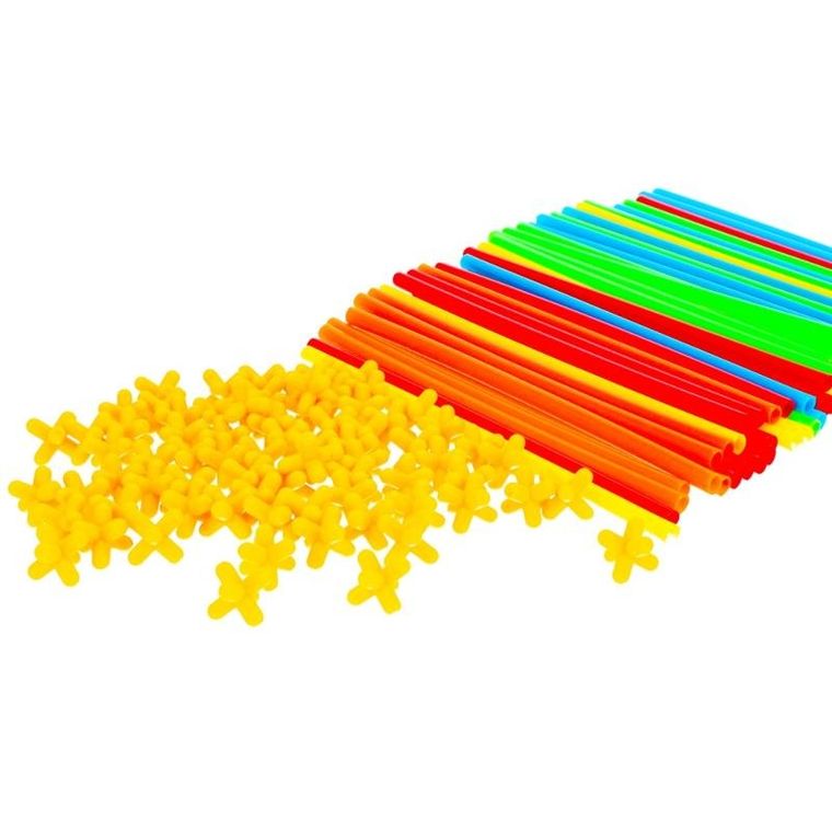 Mega Creative, klocki konstrukcyjne, słomki, 100 elementów
